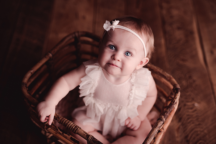 one-year portrait with neutral flair