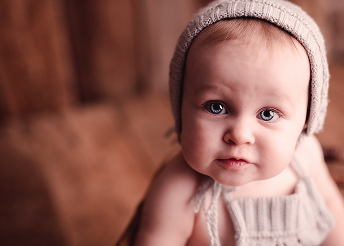 rustic floral one year portrait