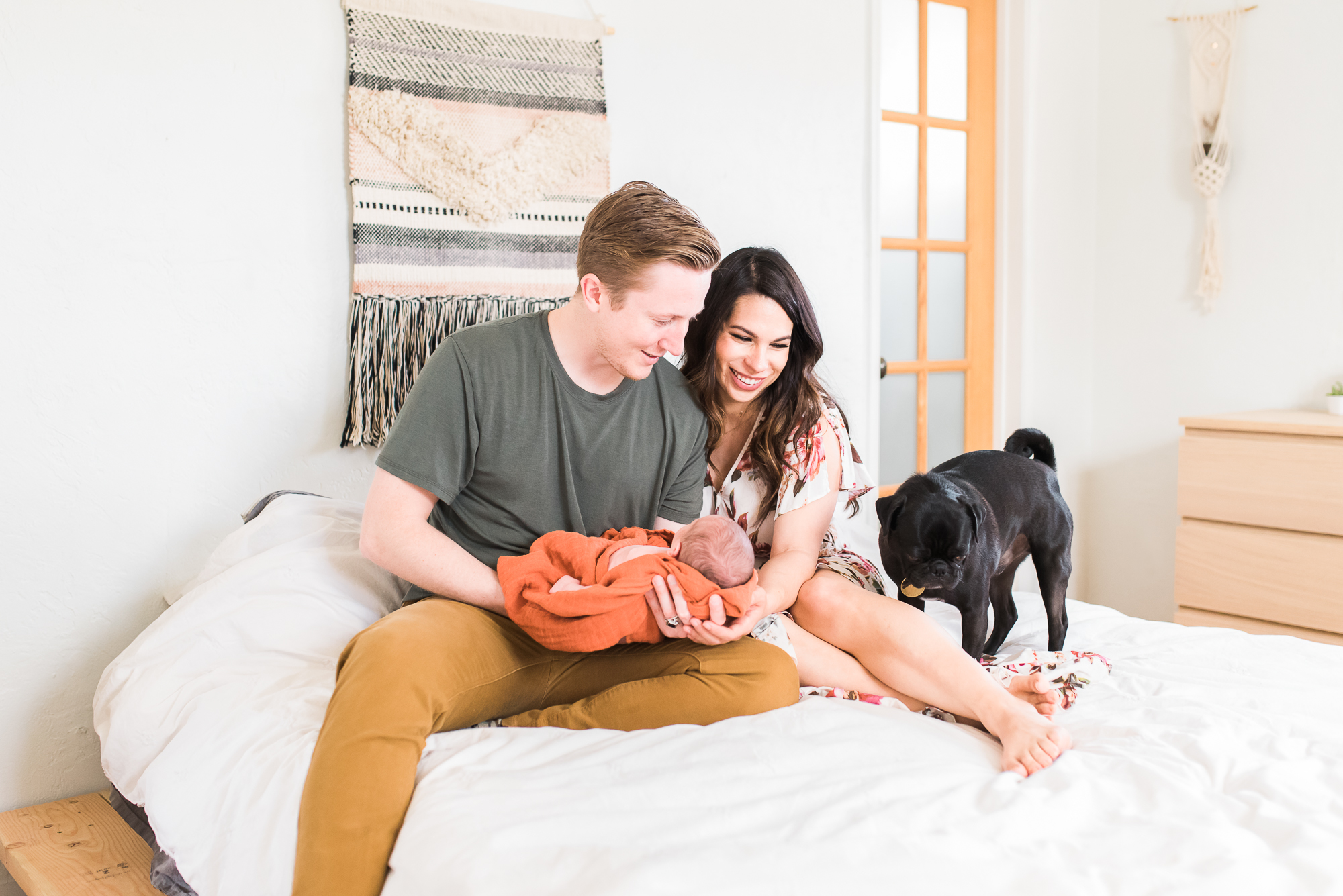 newborn with mom, mom and newborn, lifestyle session, newborn orange wrap