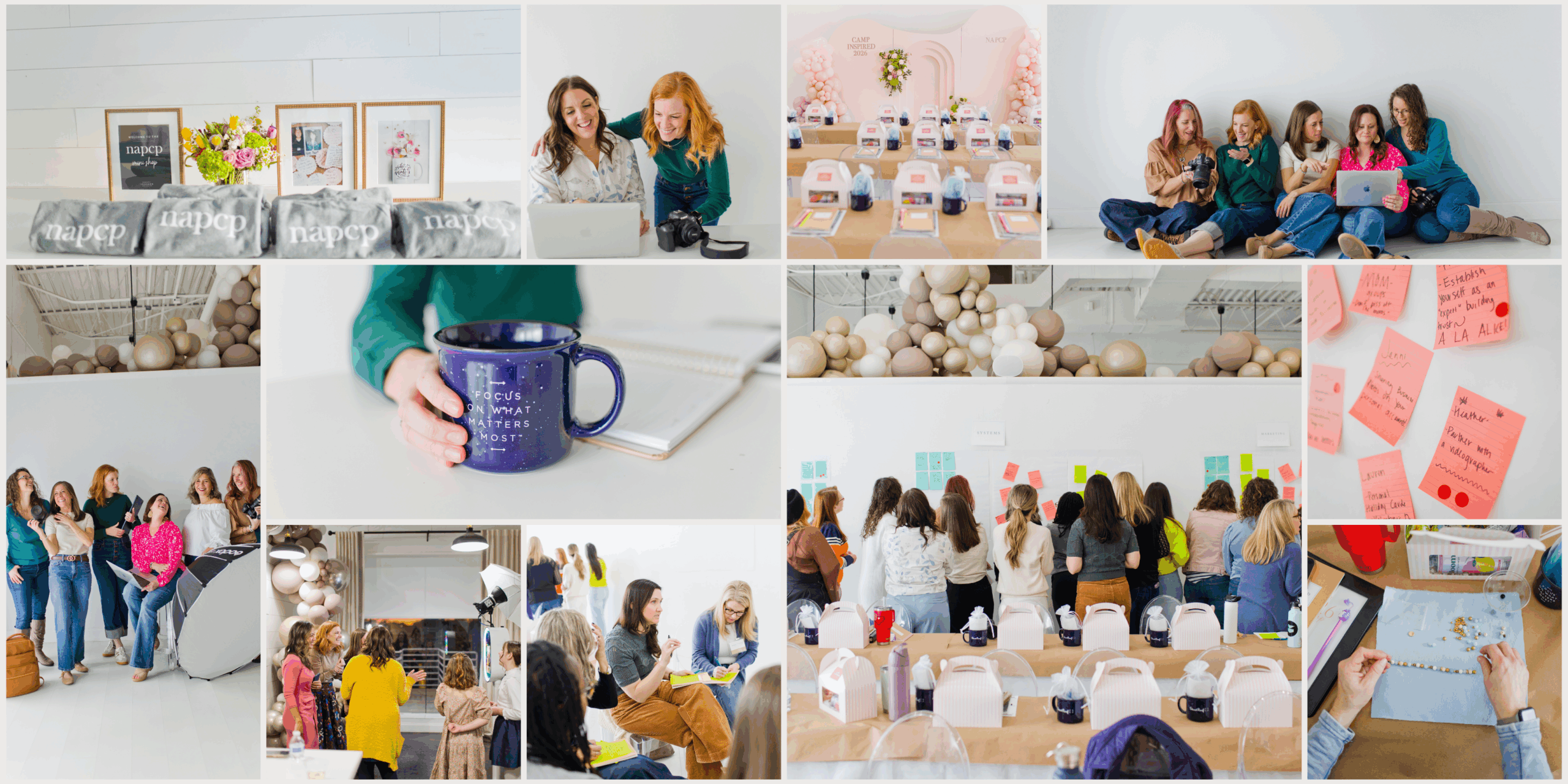 Photographers collaborating during the Strategy Lab at Camp Inspired 2026